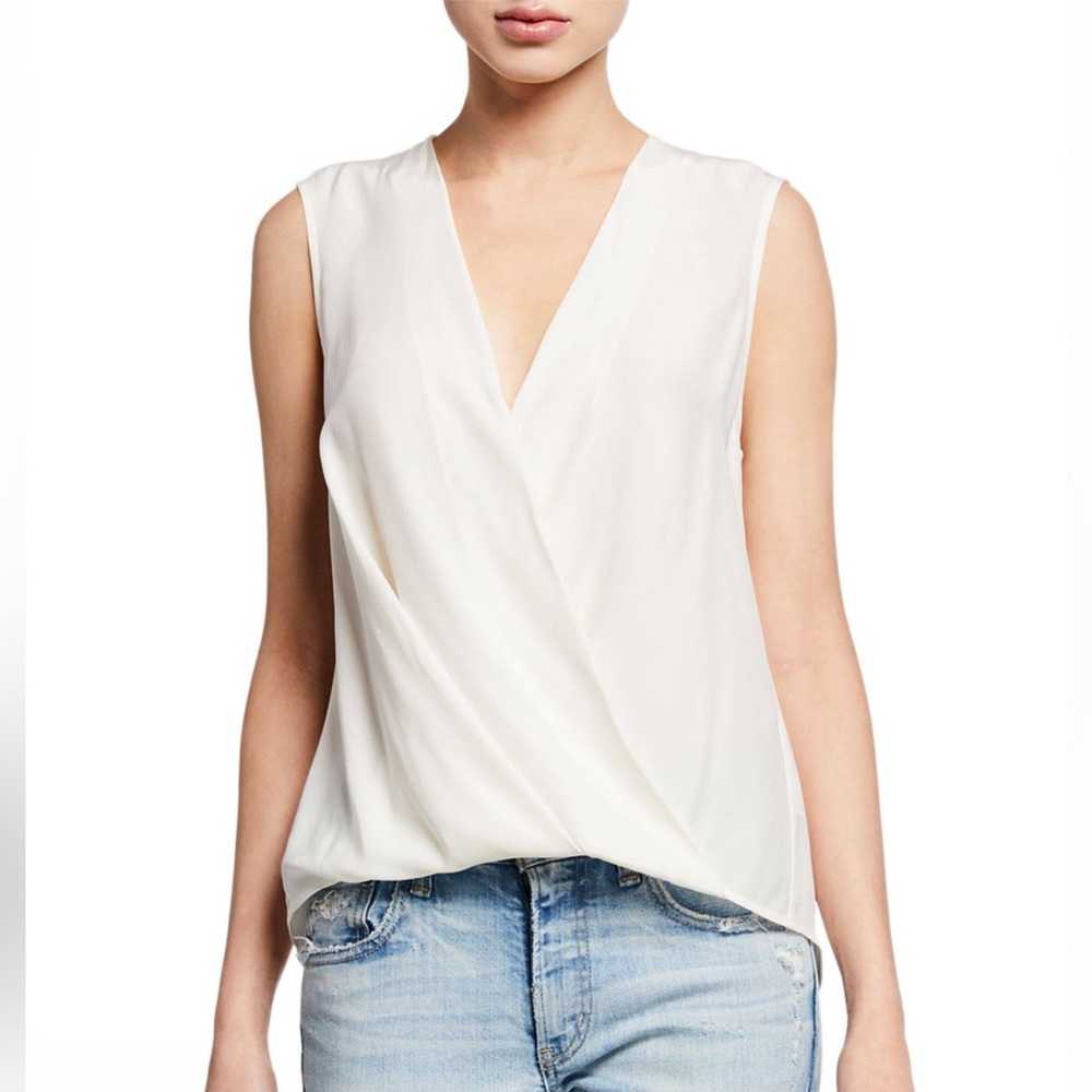 Banana Republic White Sleeveless Blouse